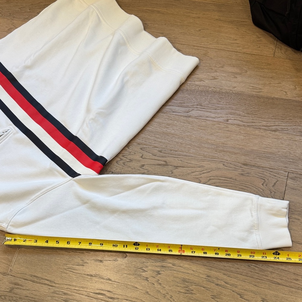 Tommy Hilfiger White Zip-Up Sweater with Red and Black Stripes - Picture 10 of 12